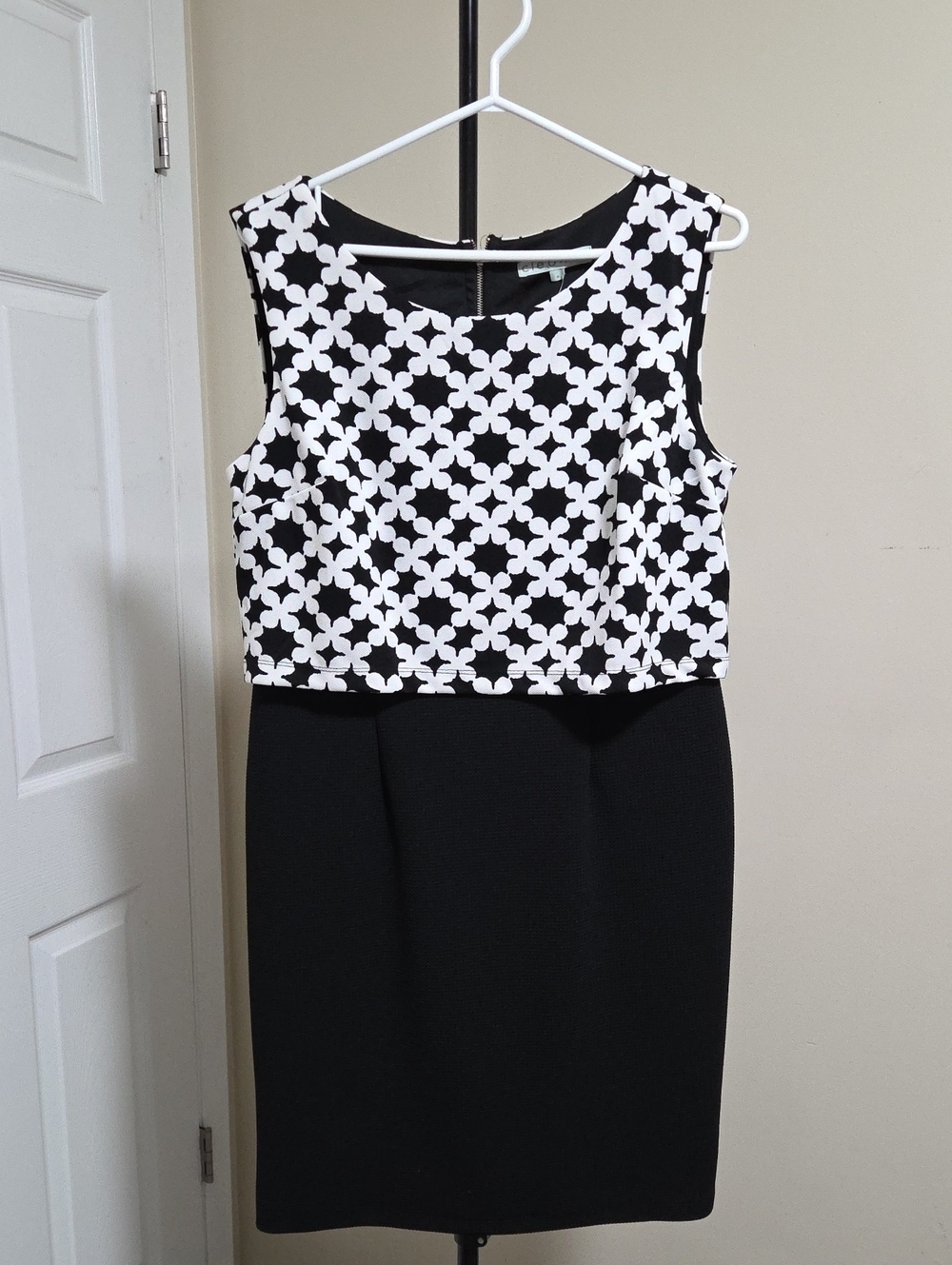 Nwt cleo Black & White Sleeveless Sheath Dress